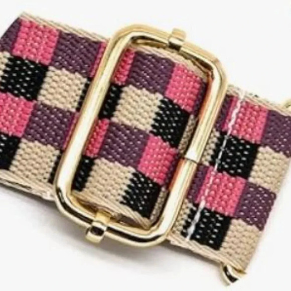 Fashion Checkered Black/Purple/Pink Adjustable Straps Replacement for Bags - Picture 8 of 10